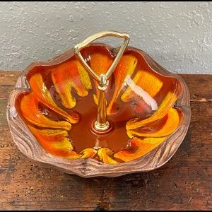 Groovy Retro CA Treasure Craft Pottery Nut Bowl